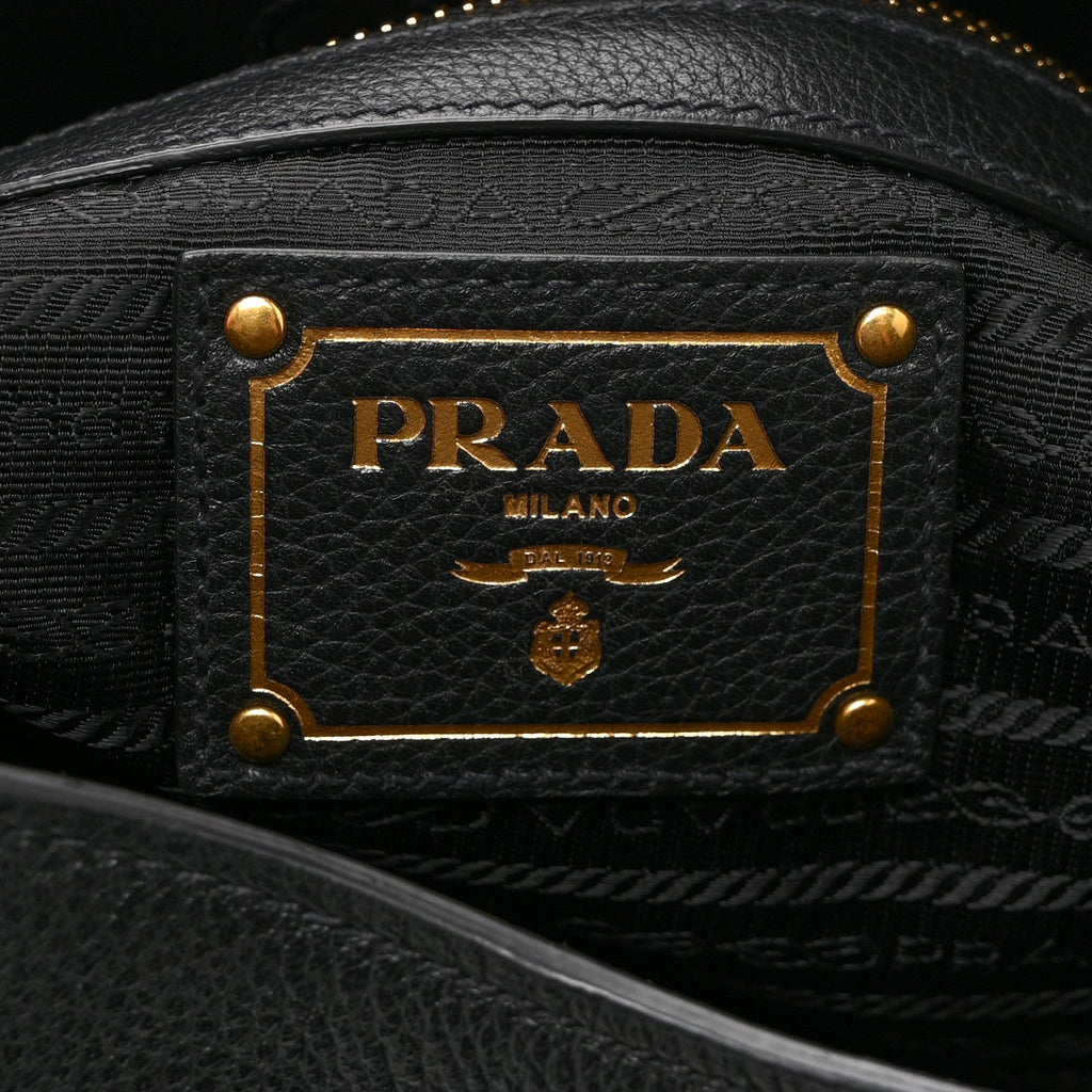 Vitello Phenix Embossed Logo Hobo Black