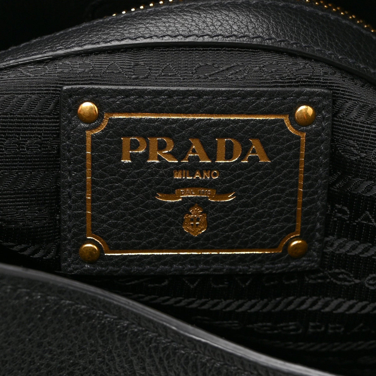 Vitello Phenix Embossed Logo Hobo Black