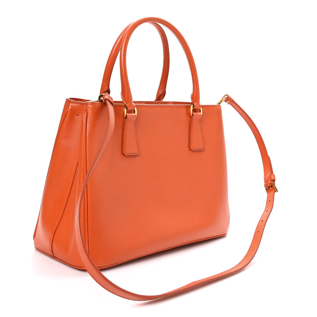 Saffiano Lux Medium Tote Papaya