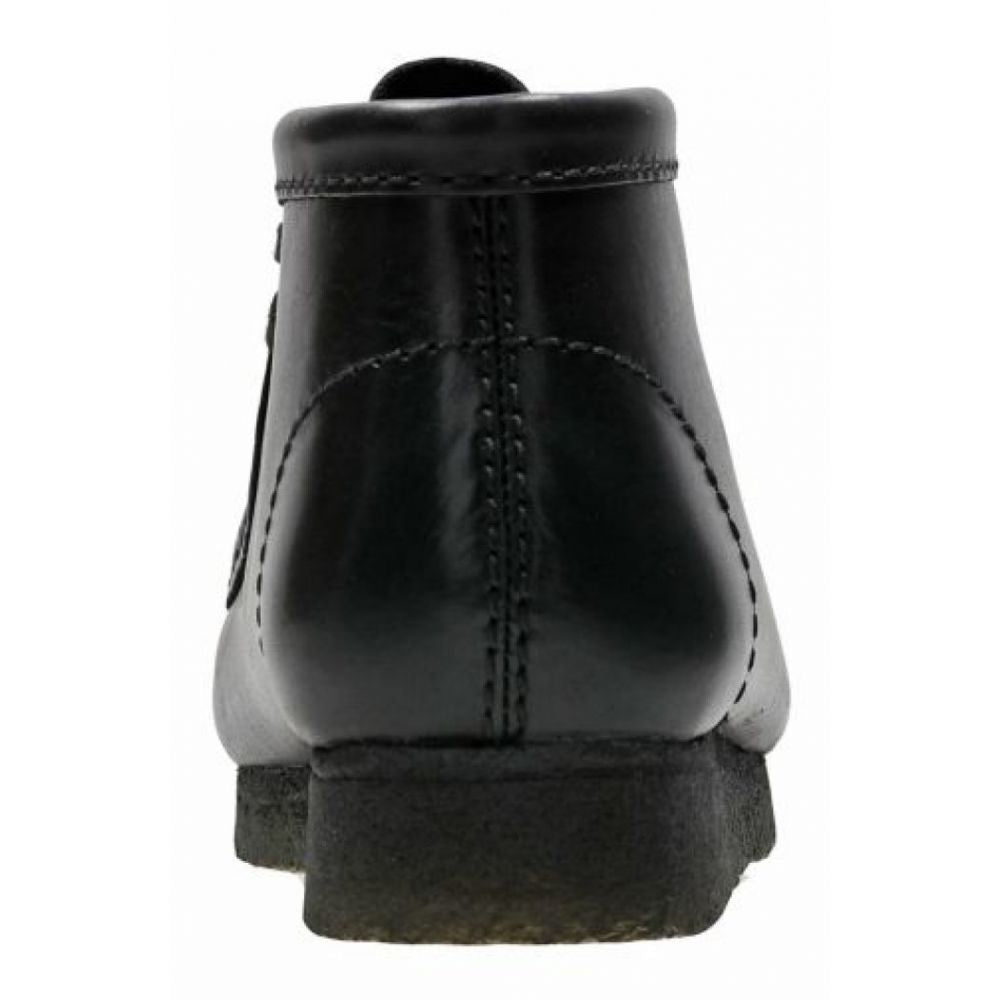 Clarks Men's Wallabee Boot in Black Leather