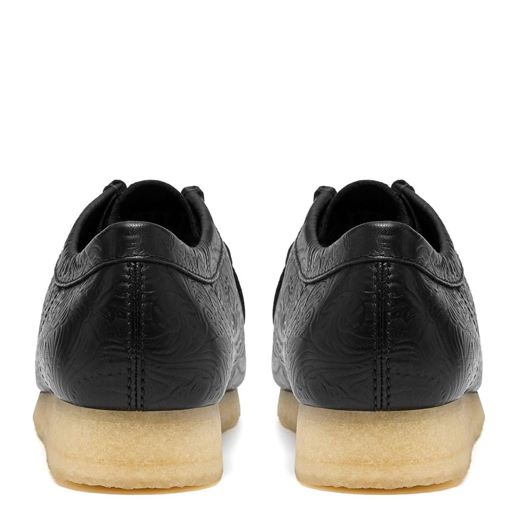 Clarks Men's Wallabee in Black Leather Embossed