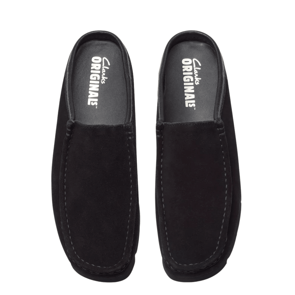 Clarks Men's Wallabee Slip in Black Suede