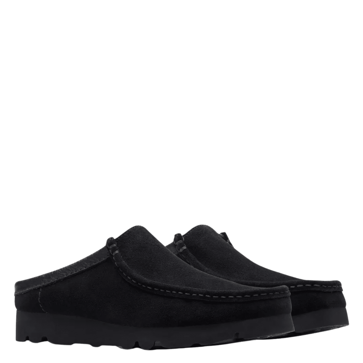 Clarks Men's Wallabee Slip in Black Suede