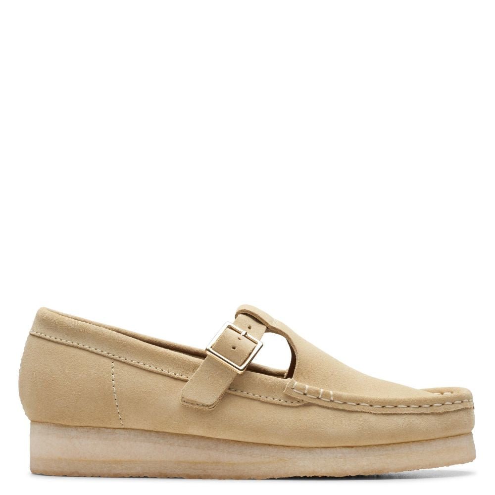 Clarks Women's Wallabee T-Bar in Maple Suede