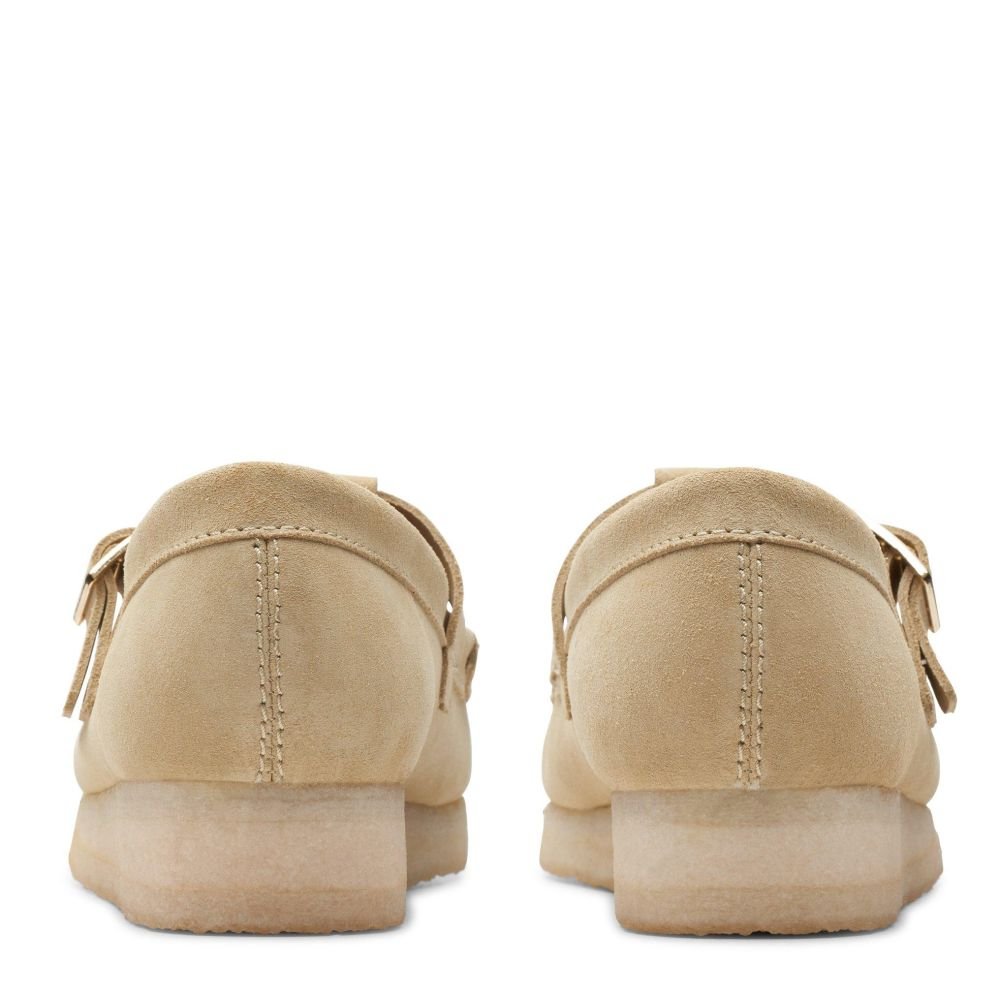 Clarks Women's Wallabee T-Bar in Maple Suede