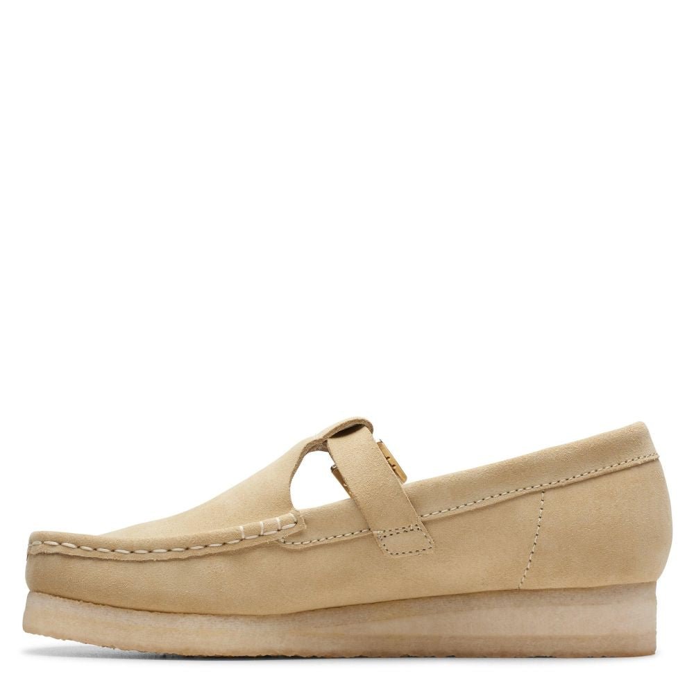 Clarks Women's Wallabee T-Bar in Maple Suede