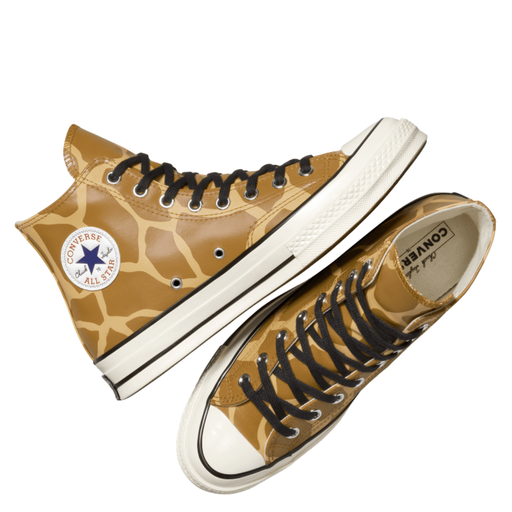 Converse Chuck 70 Glow-In-The-Dark Giraffe Print High Top in Ginger Snap/Egret/Gopher Gold