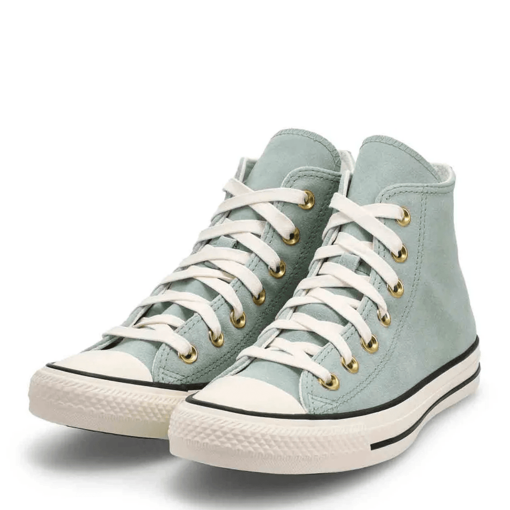 Converse Chuck Taylor All Star High Top Suede in Thyme Again/Egret/Black