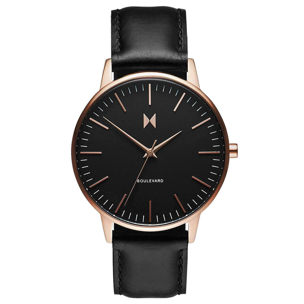MVMT Ladies Boulevard Black Leather Watch