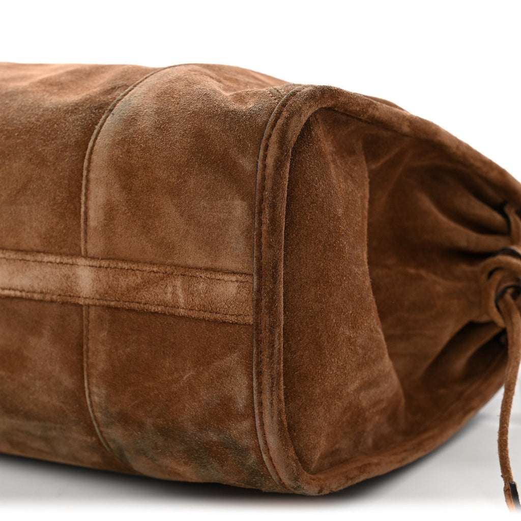 Suede Large Bonnie Shoulder Bag Cocoa Brown