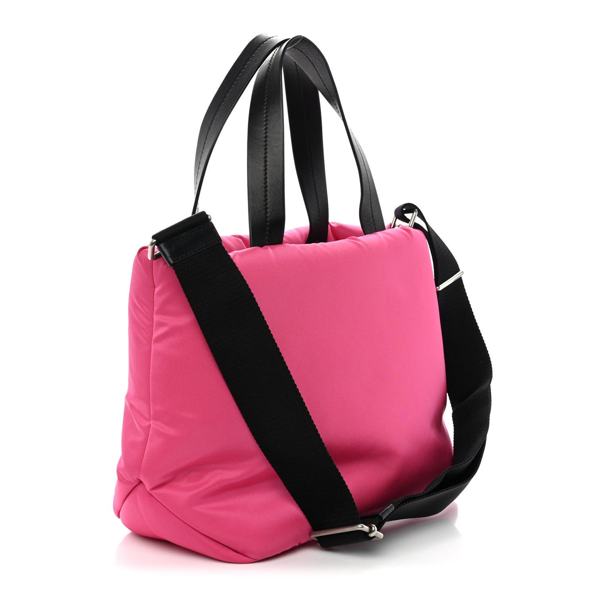 Tessuto Nylon Soft Padded Shopping Tote Fuxia