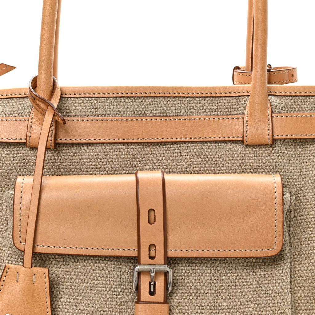 Linen Calfskin Bonnie Tote Bag Rope Natural