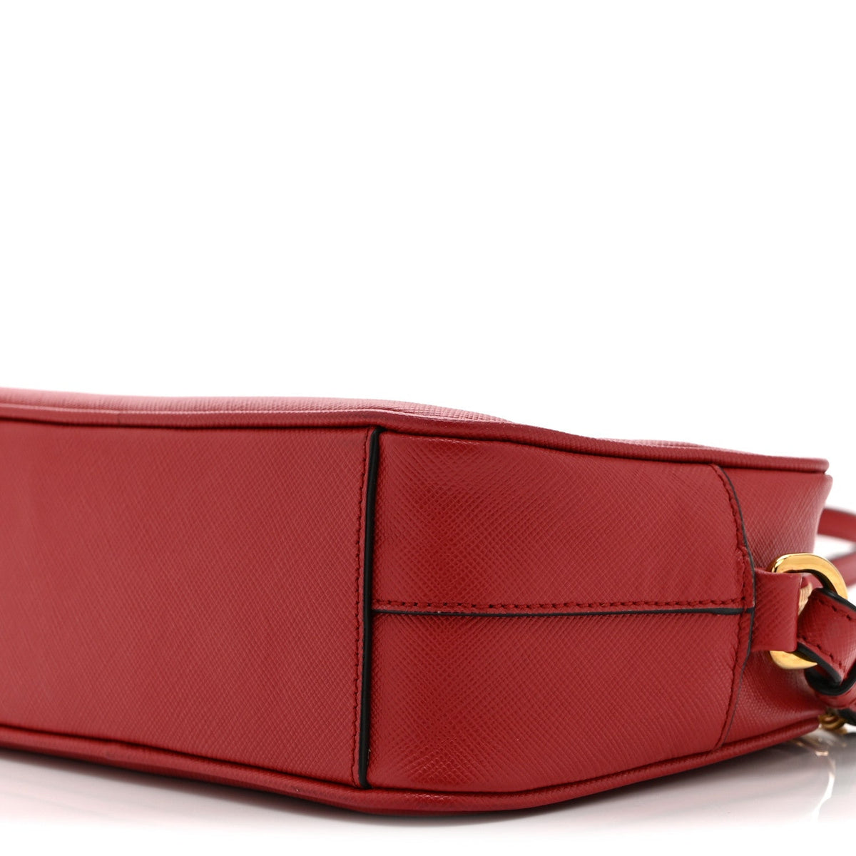 Saffiano Mini Camera Crossbody Bag Rosso