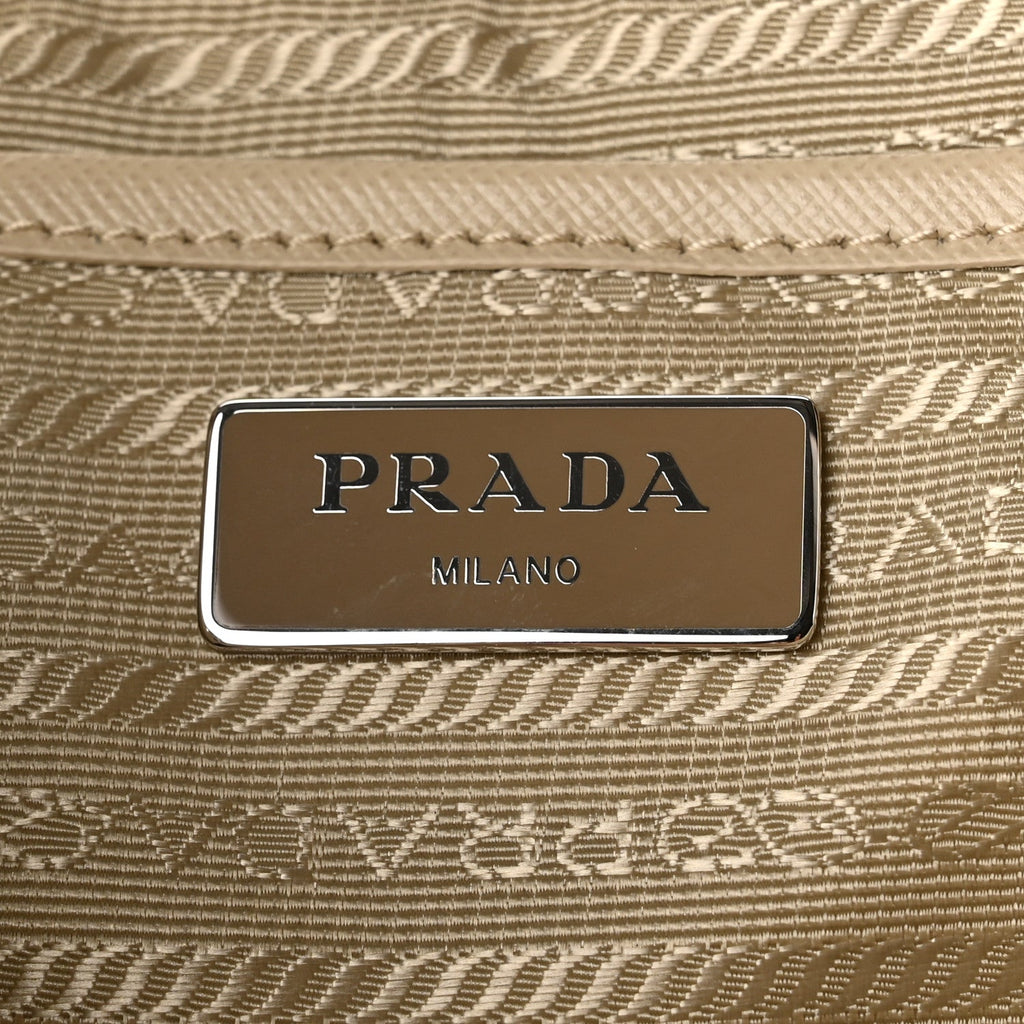 Nylon Vela Saffiano Medium Backpack Deserto