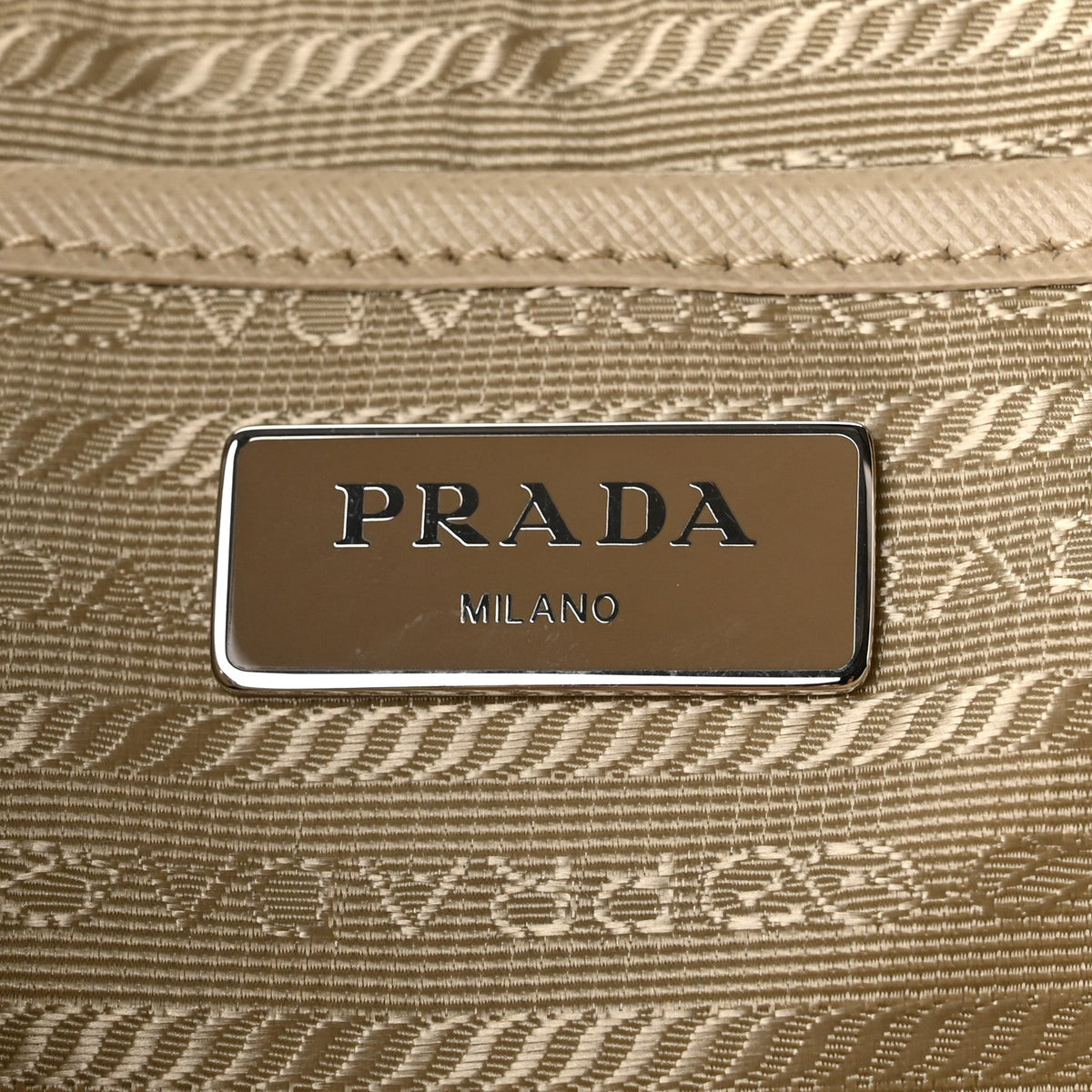 Nylon Vela Saffiano Medium Backpack Deserto