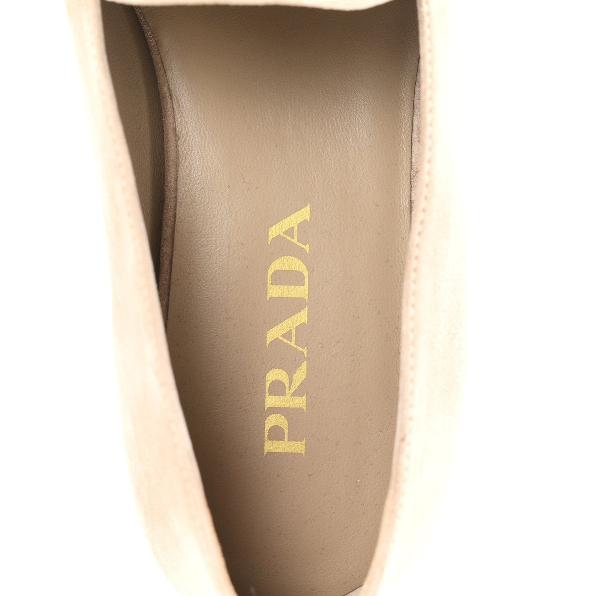 Suede Calfskin Metal Triangle Logo 10mm Loafers 38.5 Corda