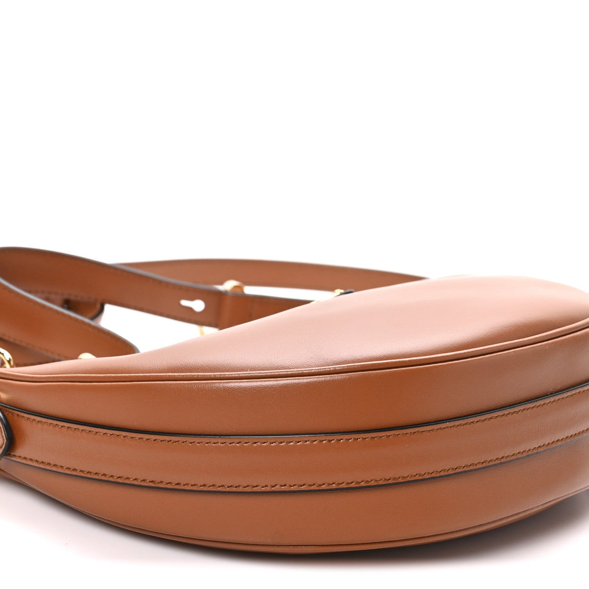 Soft Calfskin Arque Shoulder Bag Cognac