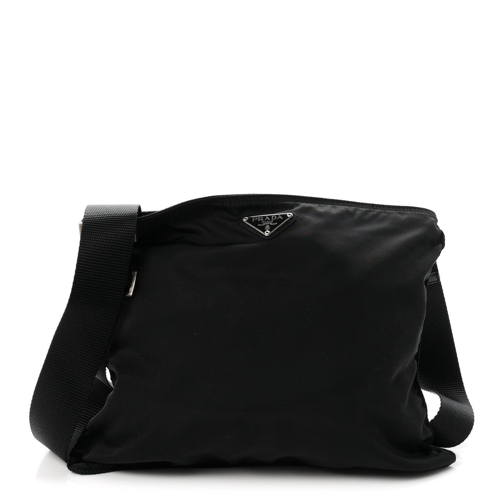 Nylon Vela Flat Messenger Bag Black