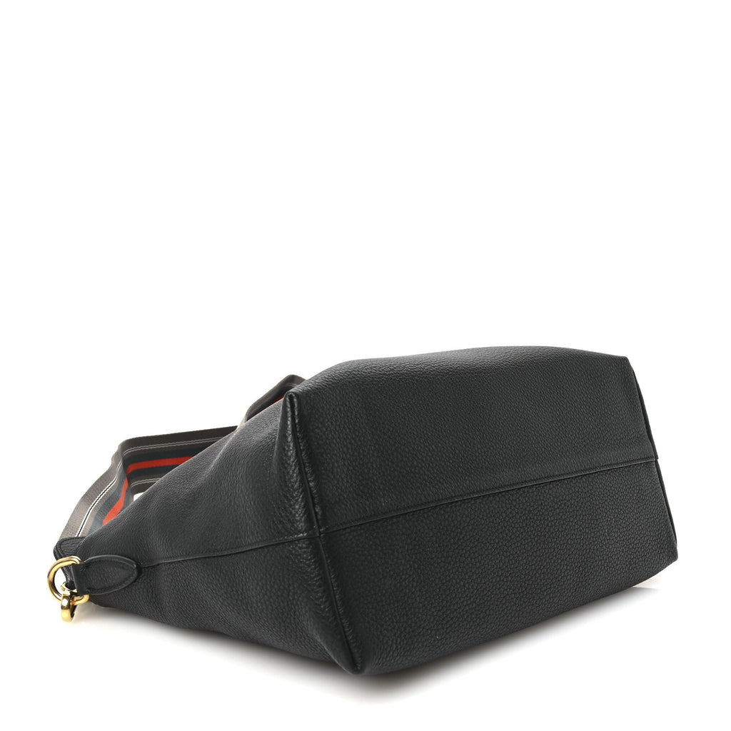 Vitello Daino Small Tote Black