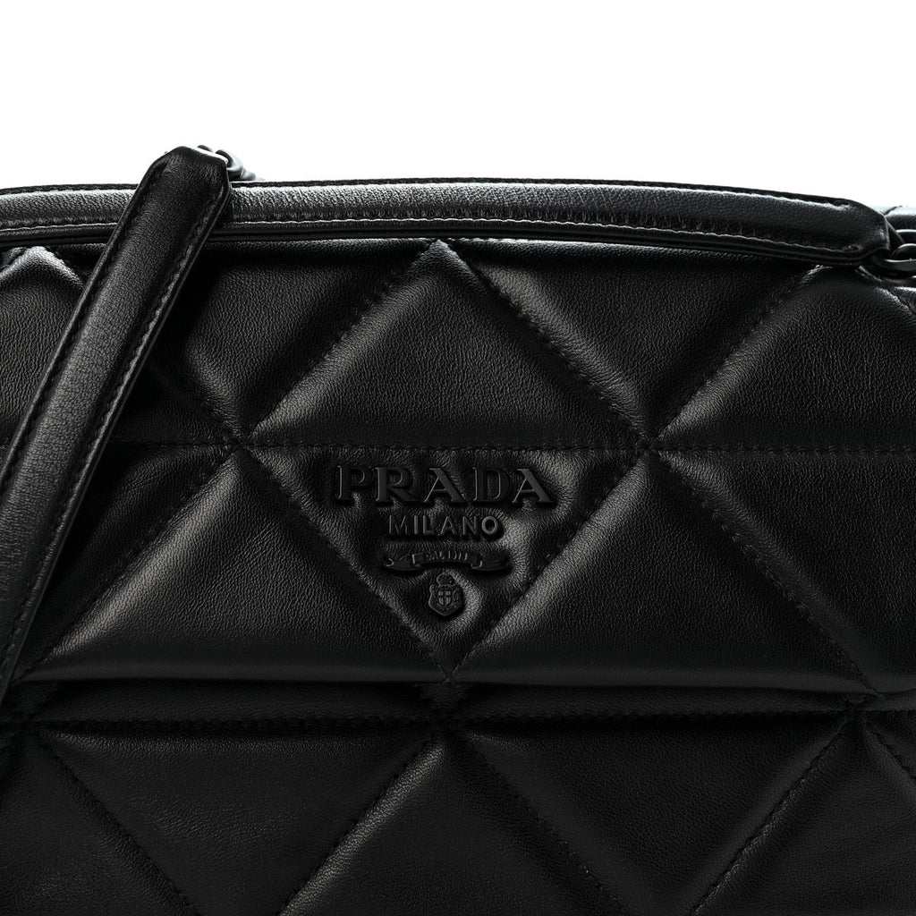Nappa Triangle Stitched Large Spectrum Bag Black