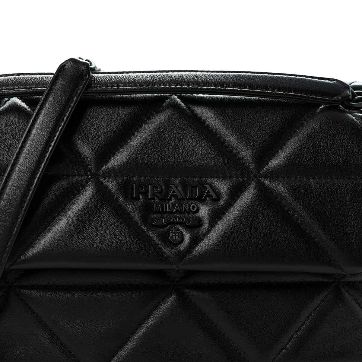 Nappa Triangle Stitched Large Spectrum Bag Black