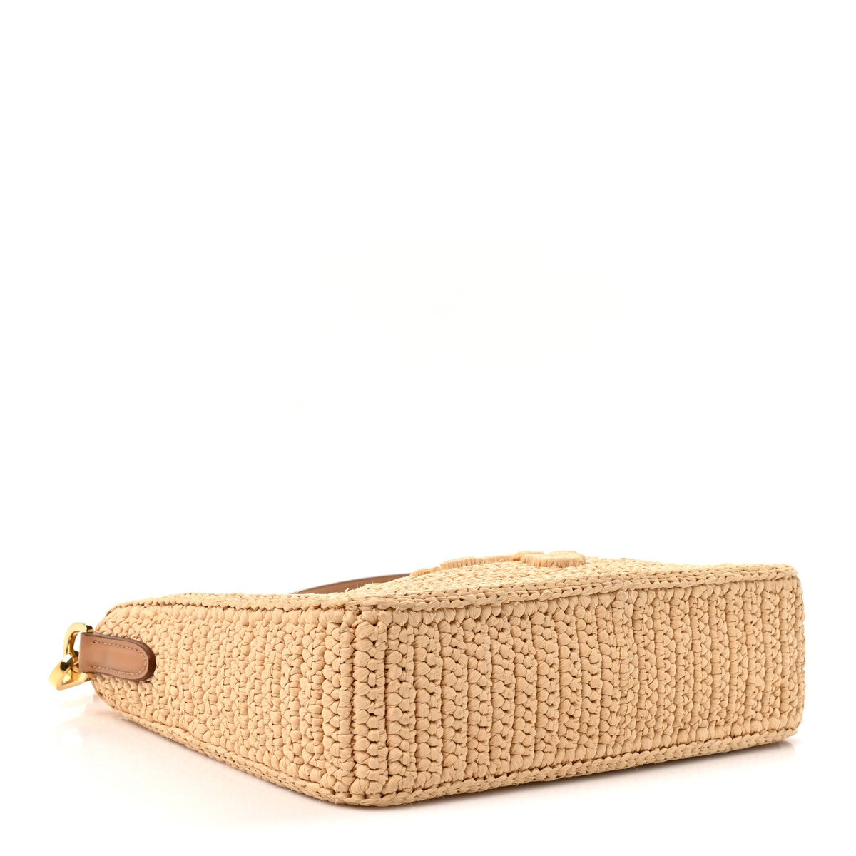 Yarn Raffia Effect Crochet Mini Re-Edition 2000 Shoulder Bag Naturale