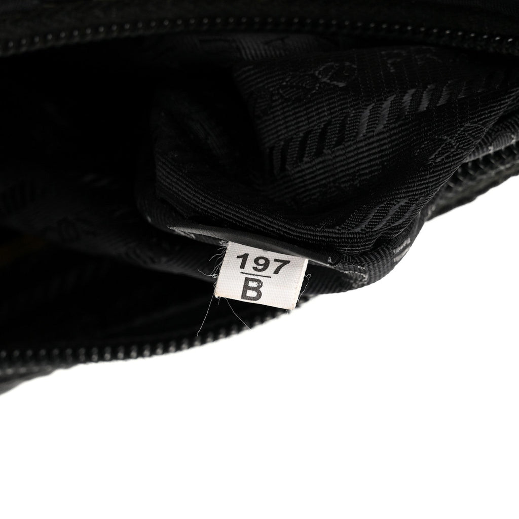Tessuto Nylon Stitched Shoulder Bag Black