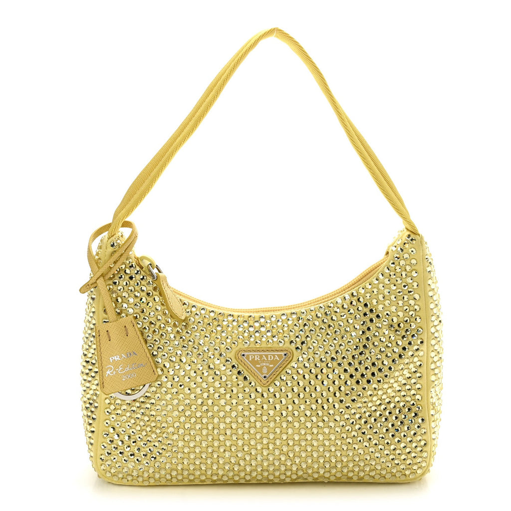 Satin Crystal Mini Re-Edition 2000 Bag Ananas