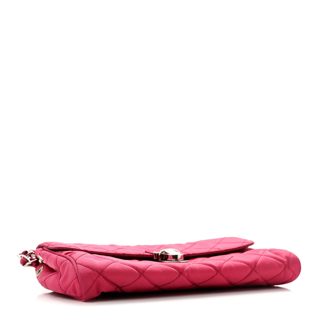Tessuto Nylon Impuntura Flap Chain Bag Ibisco