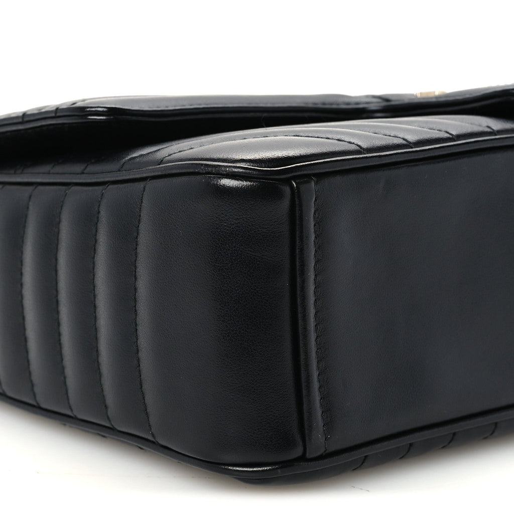 Soft Calfskin Impunture Diagramme Large Chain Flap Shoulder Bag Black