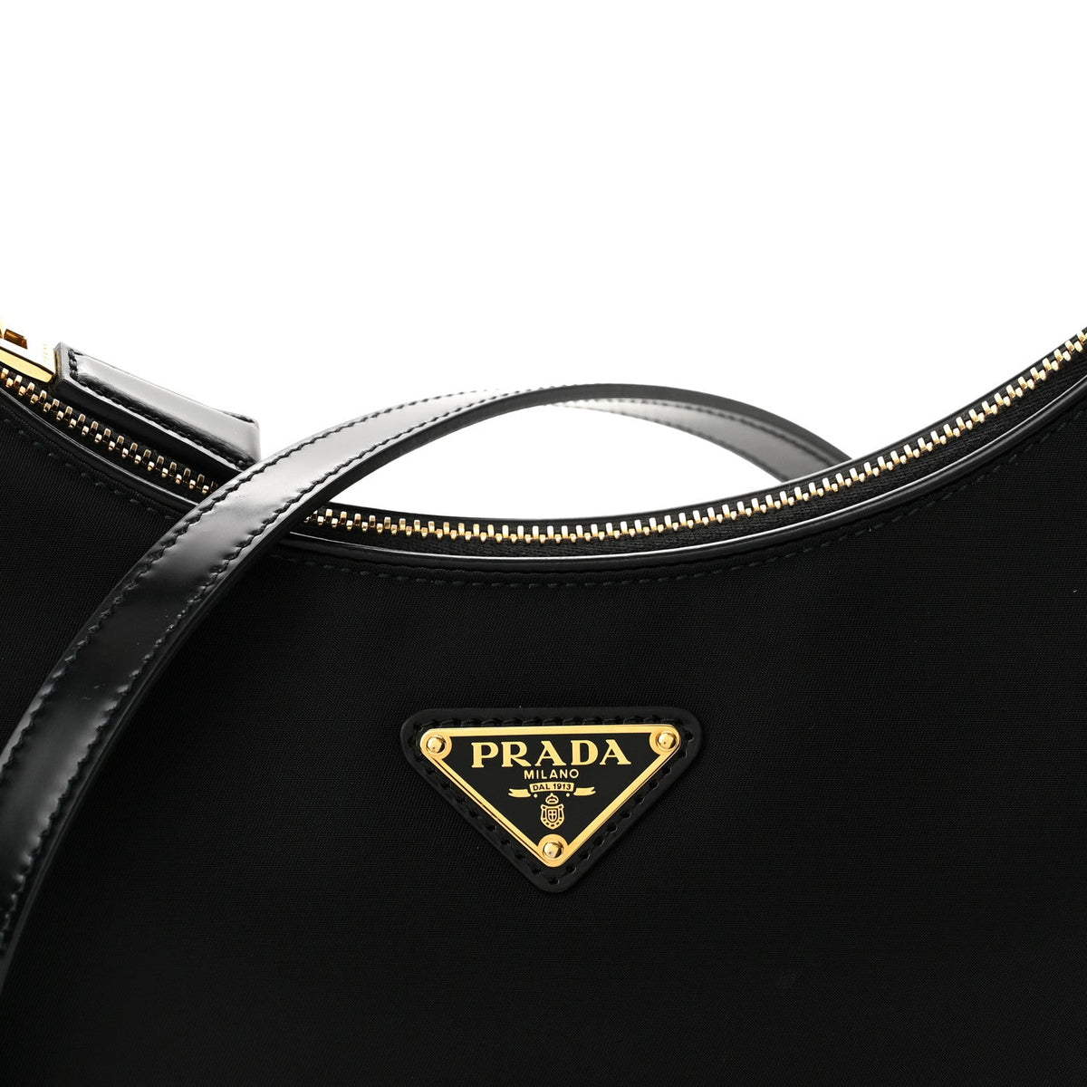 Re-Nylon Spazzolato Arque Shoulder Bag Black