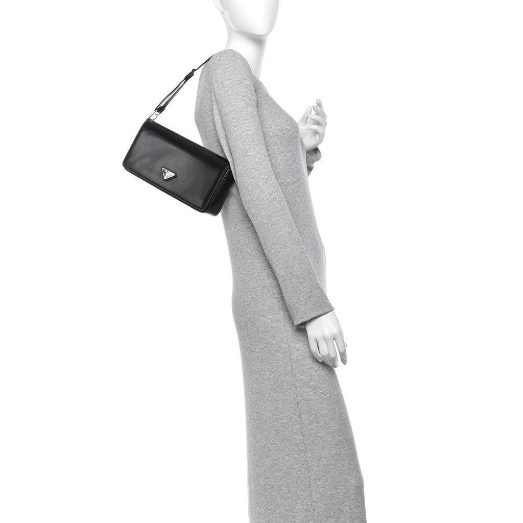 Spazzolato Femme Flap Shoulder Bag Black