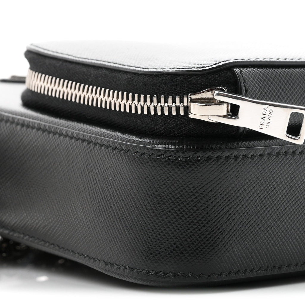 Saffiano Phone Crossbody Pouch  Black
