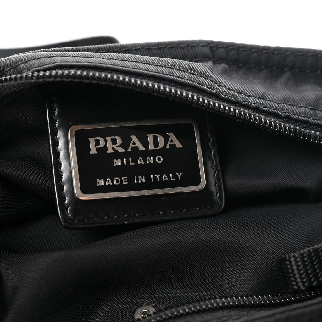 Nylon Vela Flat Messenger Bag Black