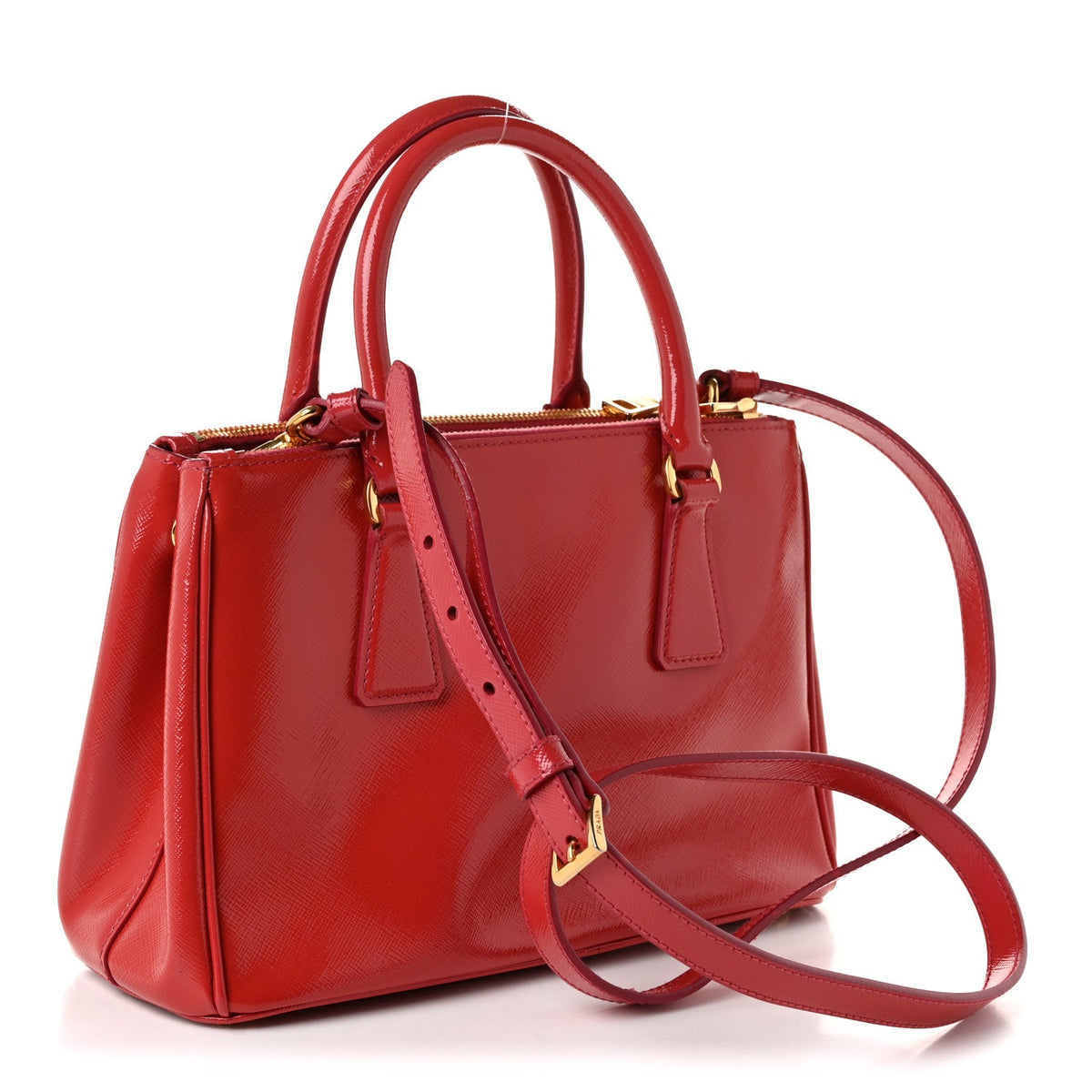 Saffiano Vernice Small Galleria Double Zip Tote Peonia
