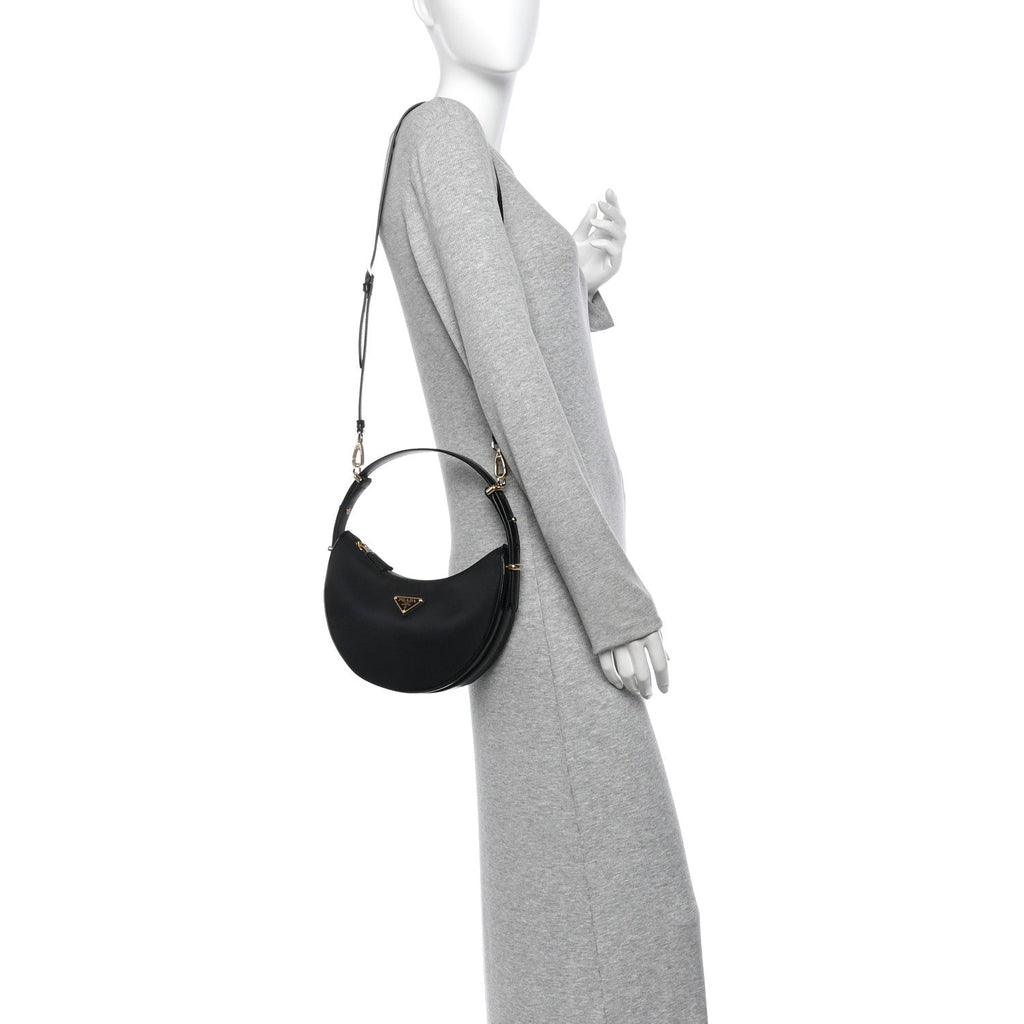 Re-Nylon Spazzolato Arque Shoulder Bag Black