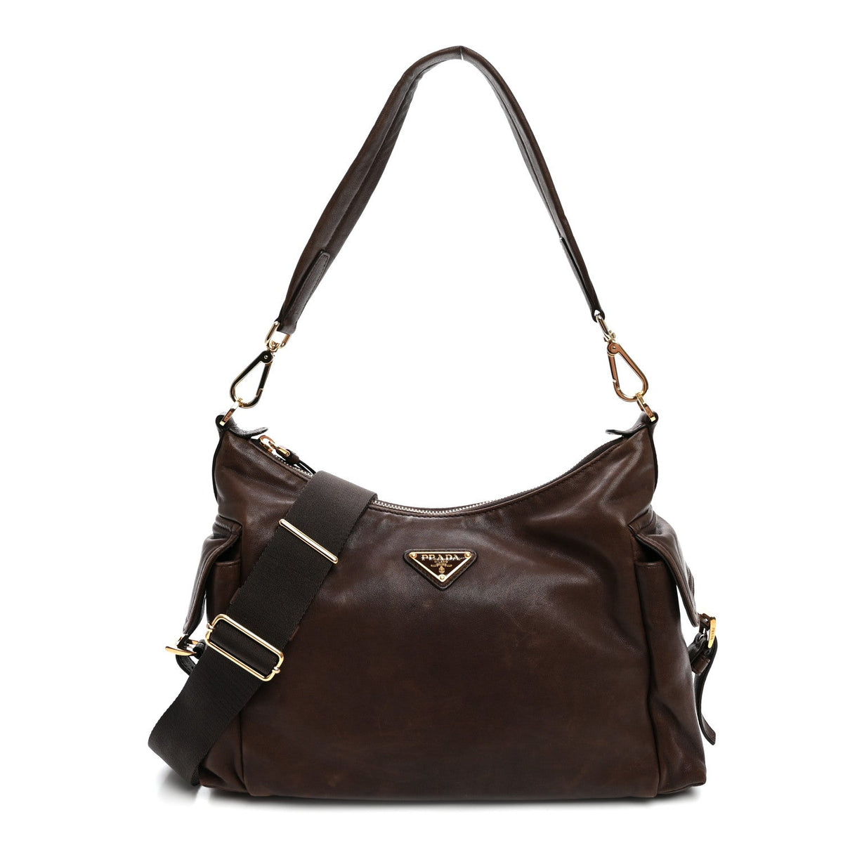 Nappa Large Explore Shoulder Bag Sienna