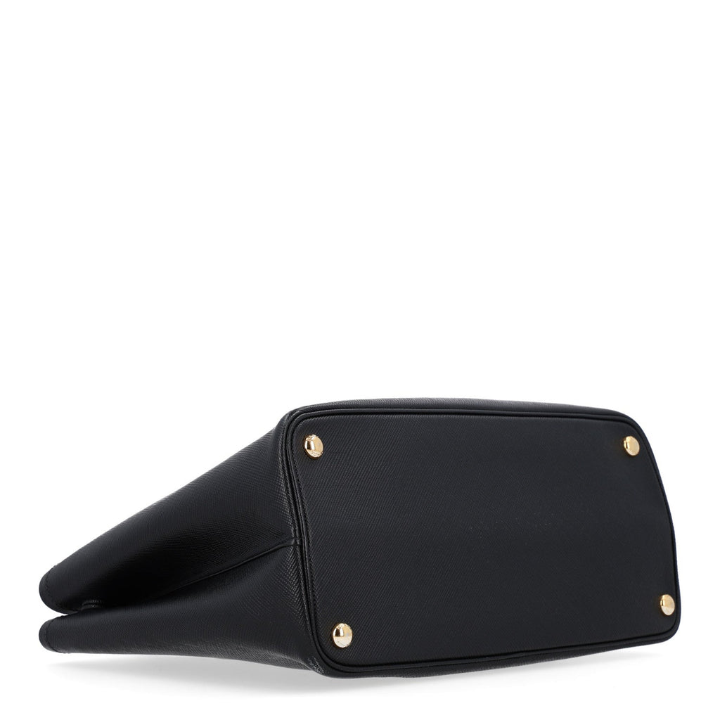 Saffiano Cuir Medium Double Bag Black Fuoco