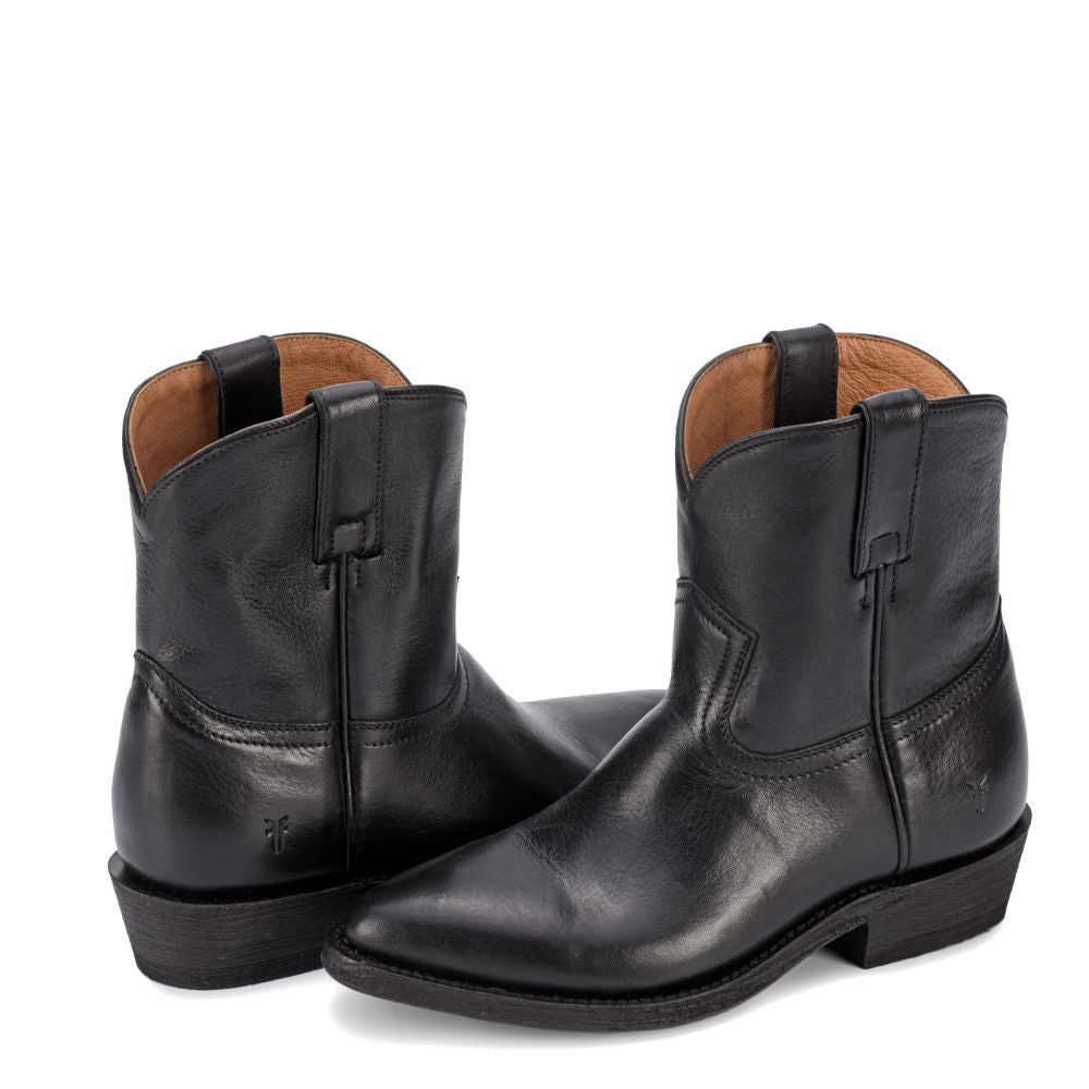 Frye Women's Billy Short in Black/Soft Tumbled Leather