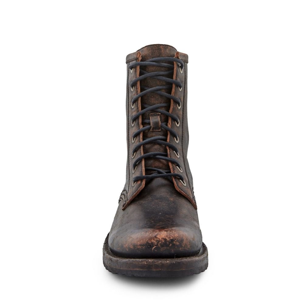 Frye Women's Veronica Combat in Black/Brush Off Full Grain