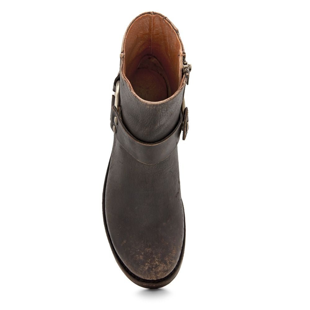 Frye Women's Veronica Harness Short in Blackfull Grain Brush Off
