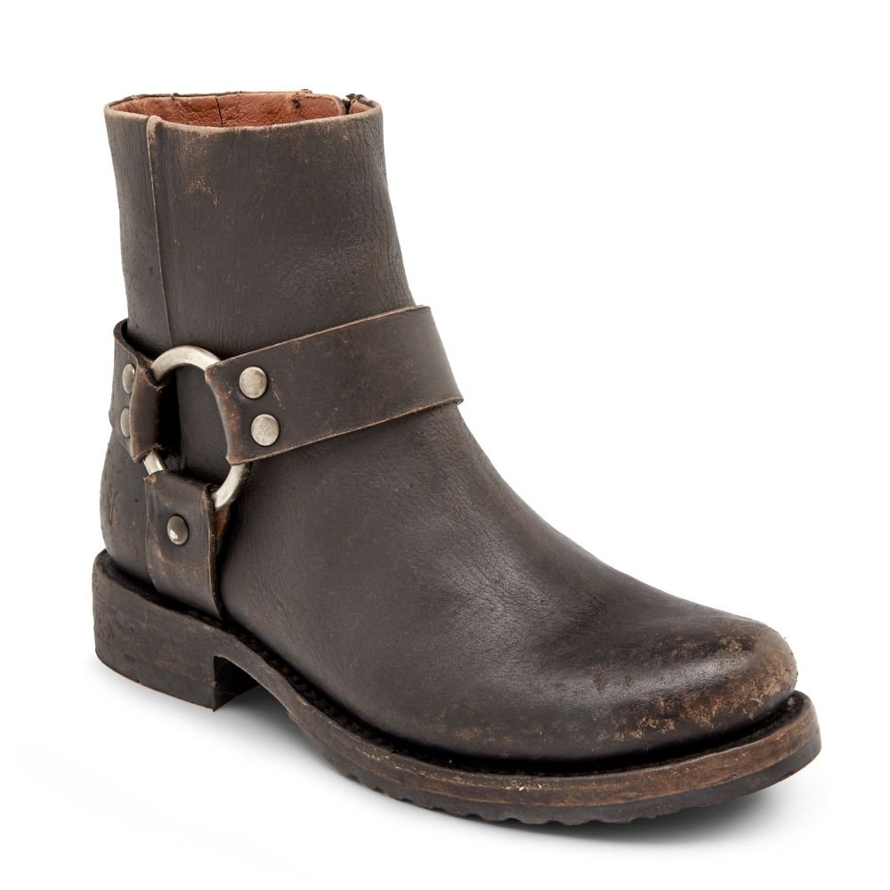 Frye Women's Veronica Harness Short in Blackfull Grain Brush Off