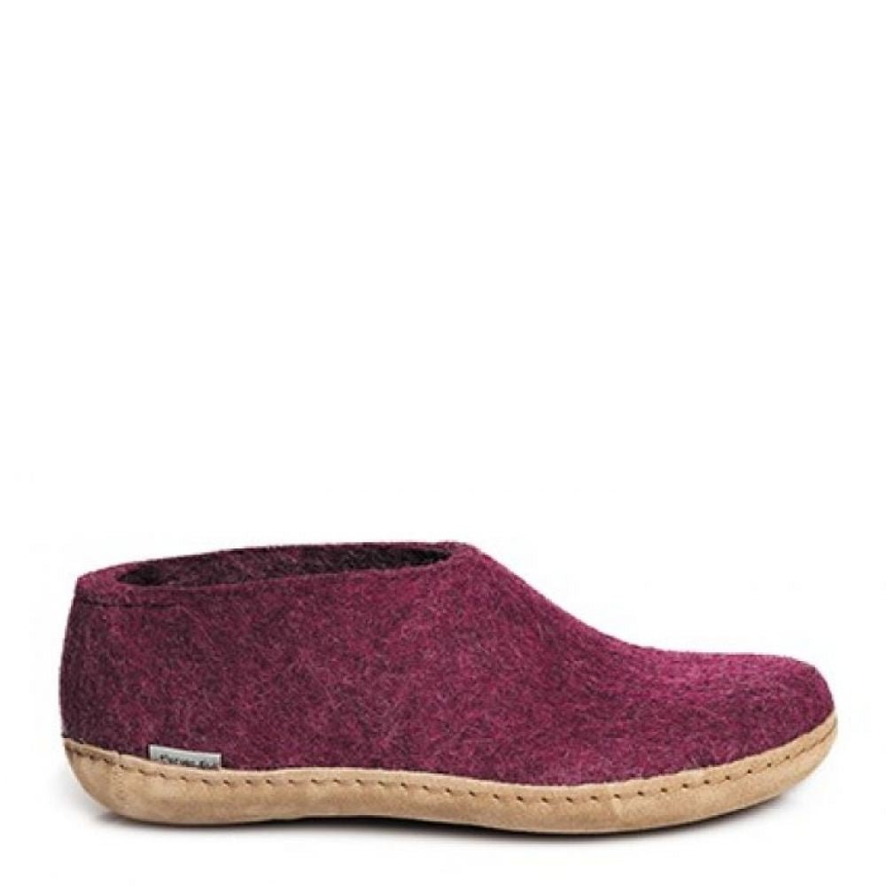 Glerups Women's Shoe Leather Sole in Cranberry