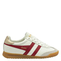 Gola Classics Women's Torpedo Leather in Off White/Deep Red/Gold