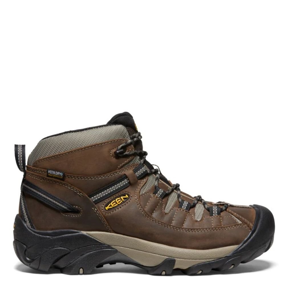 Keen Men's Targhee II Waterproof Hiking Boot in Shitake/Brindle