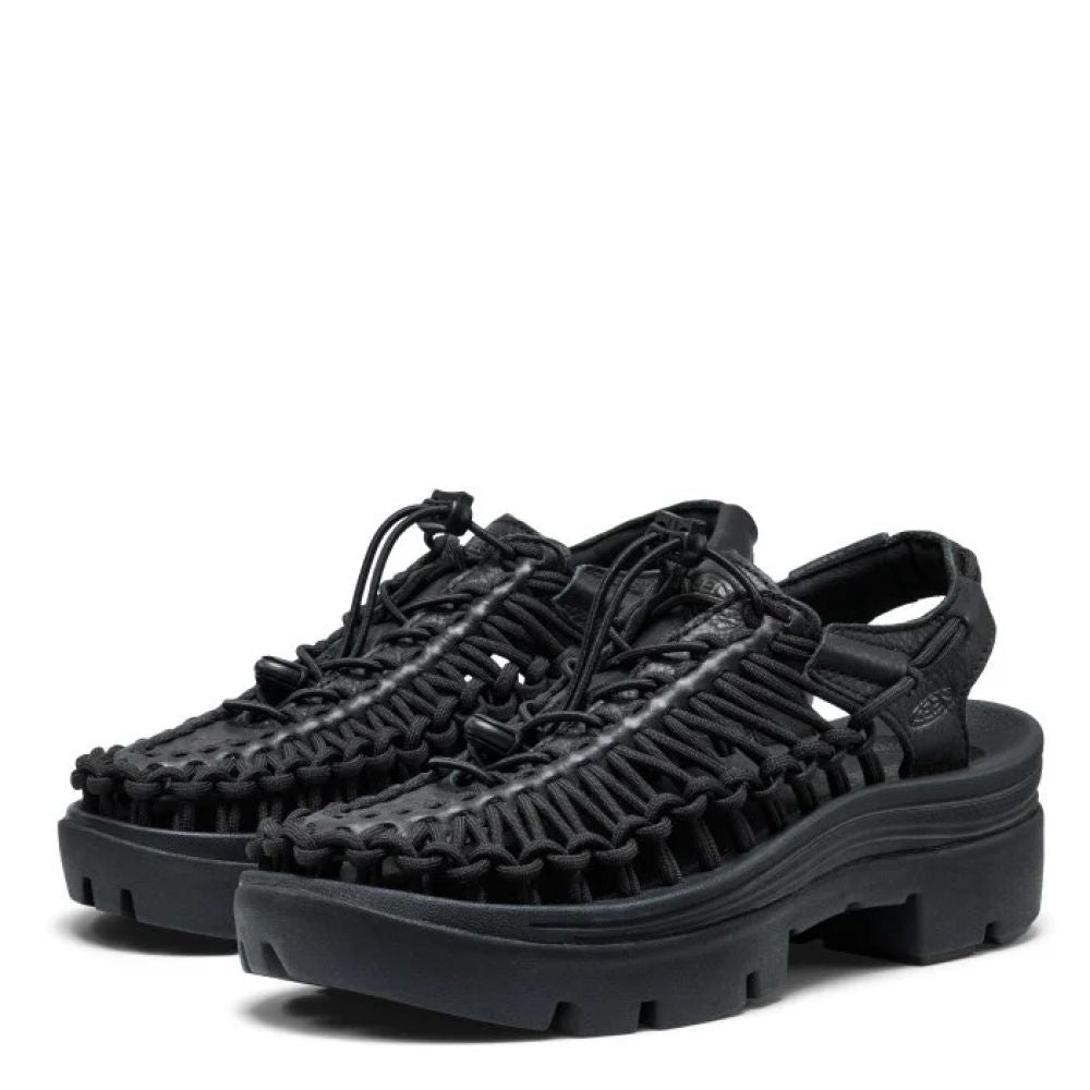 Keen Unisex Uneek PLT in Black Smooth Leather