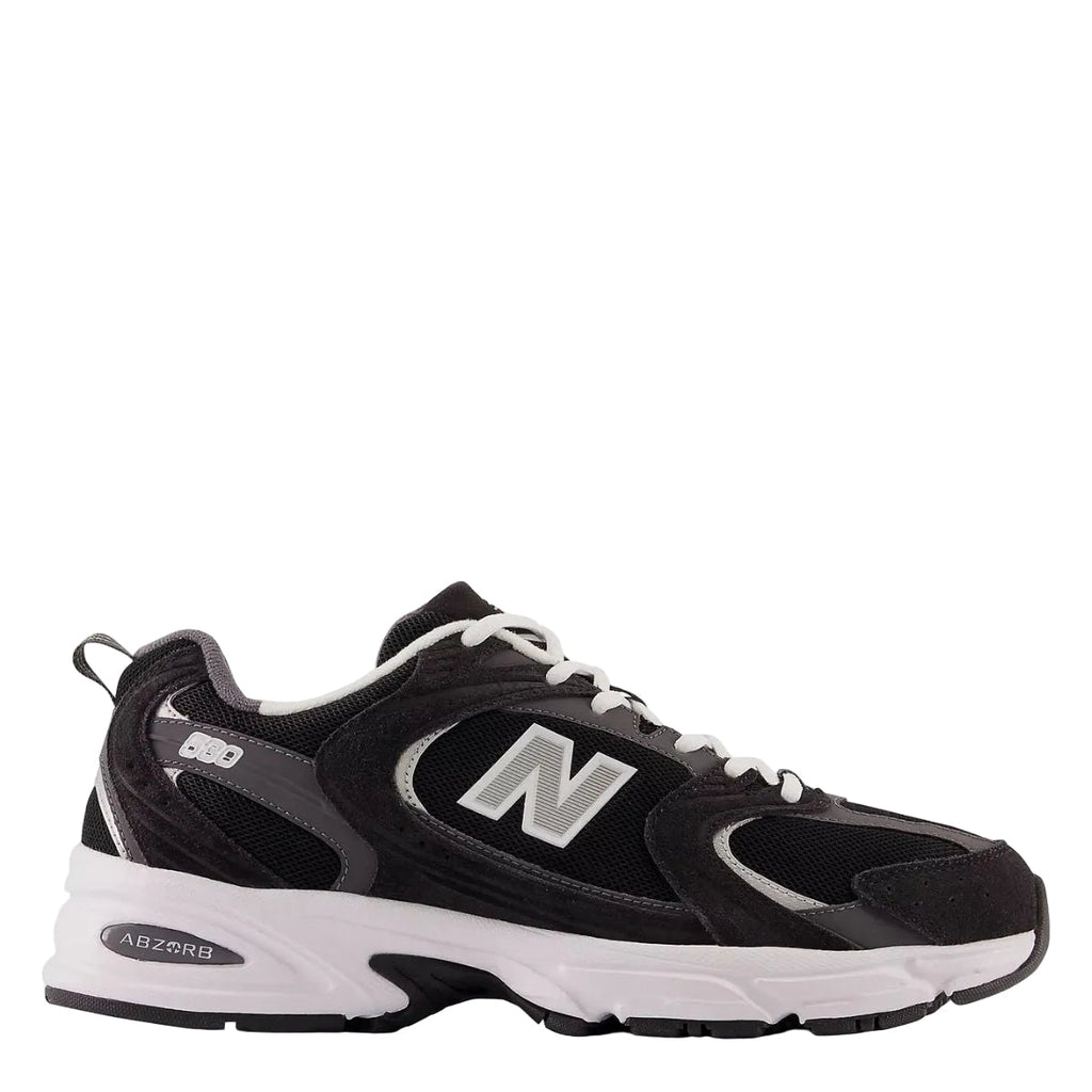 New Balance 530 in Black with Magnet and Silver Metallic