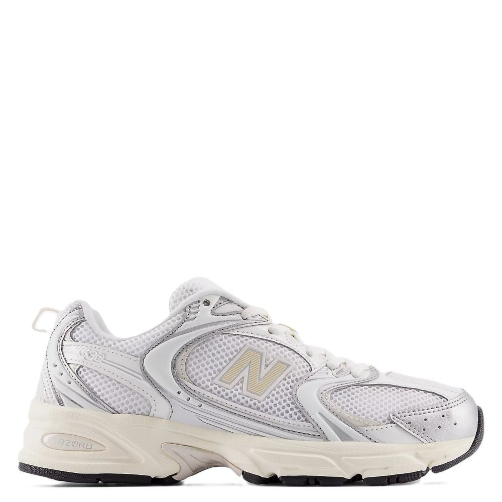 New Balance 530 in Silver Metallic with Linen