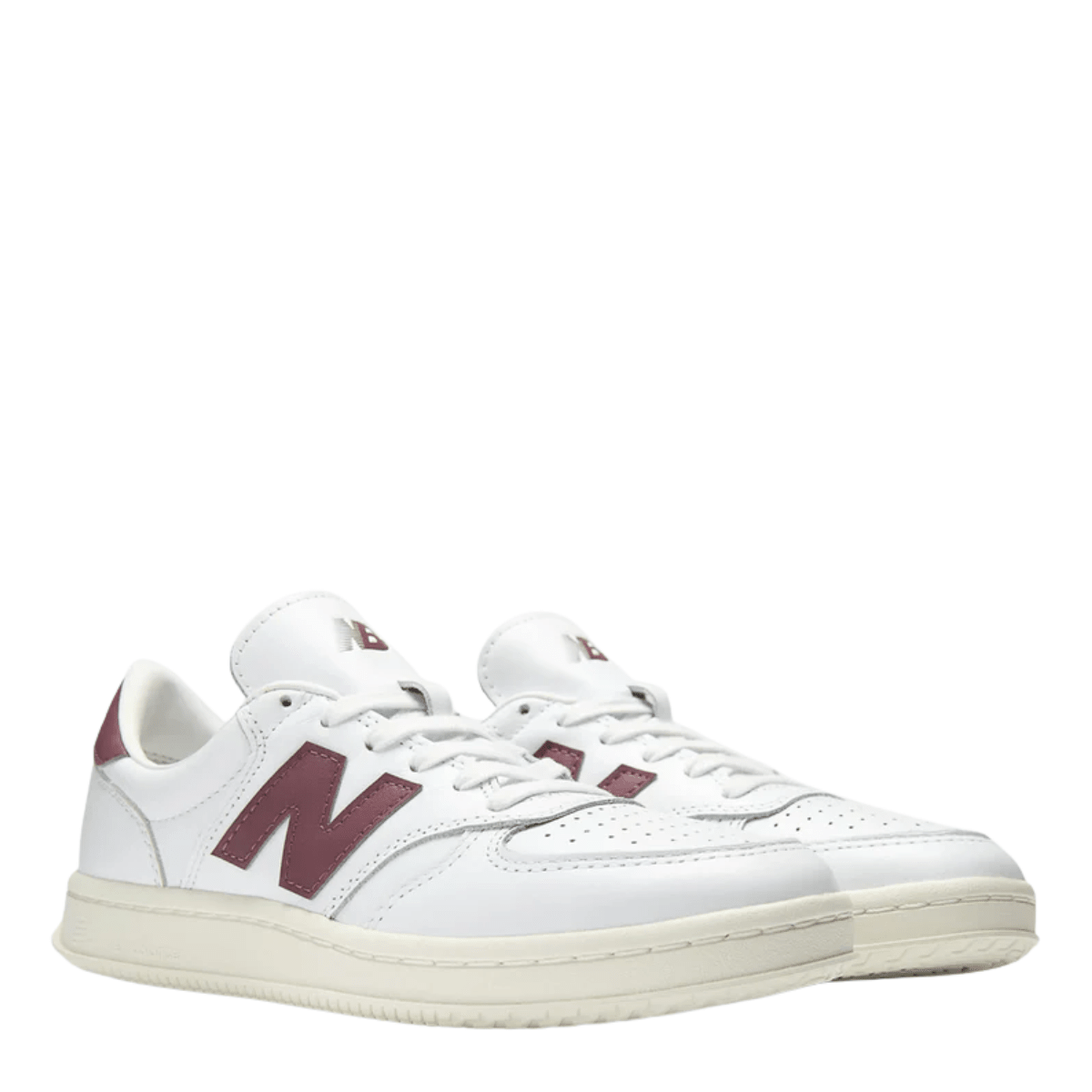 New Balance Men's T500 in White with Cherry Leather