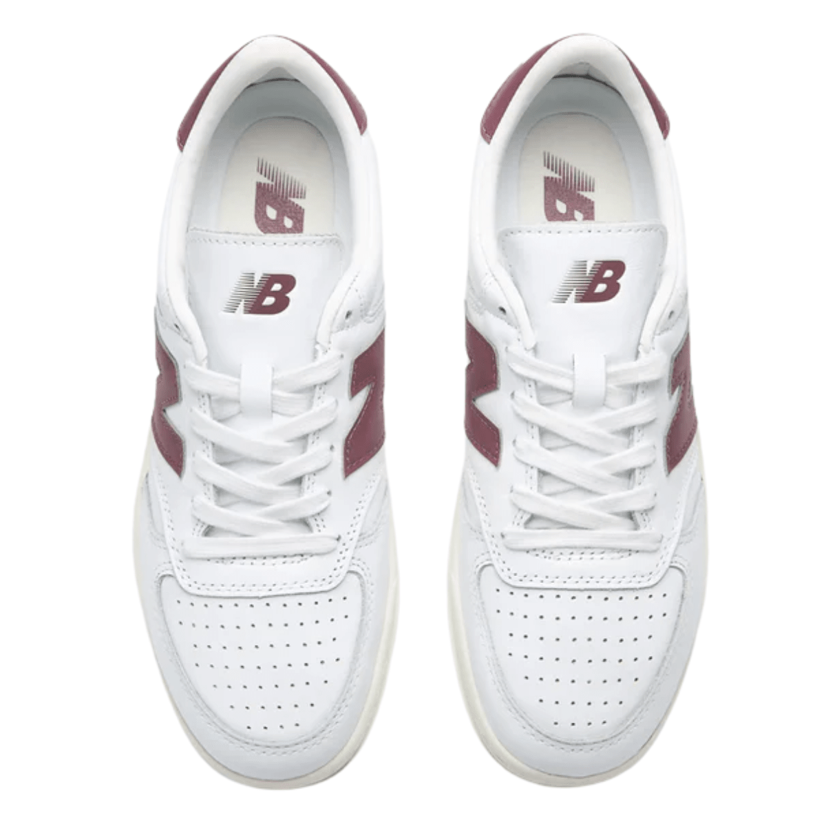 New Balance Men's T500 in White with Cherry Leather